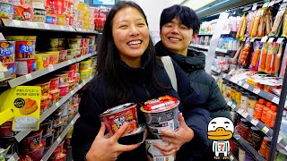 Eating KOREAN Convenience Store Food 24 Hours Vlog