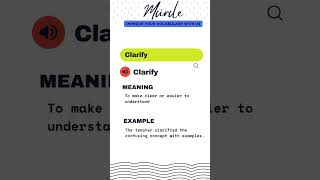 Meaning of Word  CLARIFY #shortvideo #english #learning