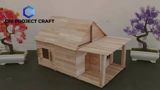 How To Make Popsicle Stick House Design - DIY Crafts
