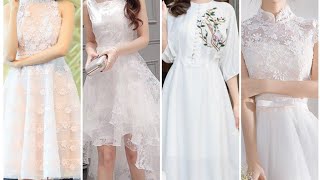 frock designs/white short frock ideas for Teenager girls#casual short frock designs Korean style...