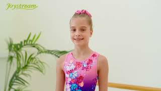 JOYSTREAM Violet Flower Pattern Gymnastics Leotards with Shorts Set