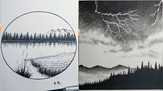 How To Draw The Beauty Of The Wild And Lighting  Using Only One Pencil