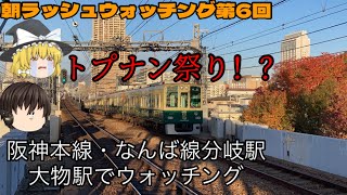 【トプナンの呪い】【朝ラッシュウォッチング第6回】〜トプナン祭り！？阪神本線、なんば線分岐駅 大物駅〜 ゆっくり実況