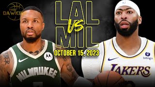 Los Angeles Lakers vs Milwaukee Bucks Full Game Highlights | October 15, 2023 | FreeDawkins