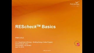 REScheck Basics - 2016