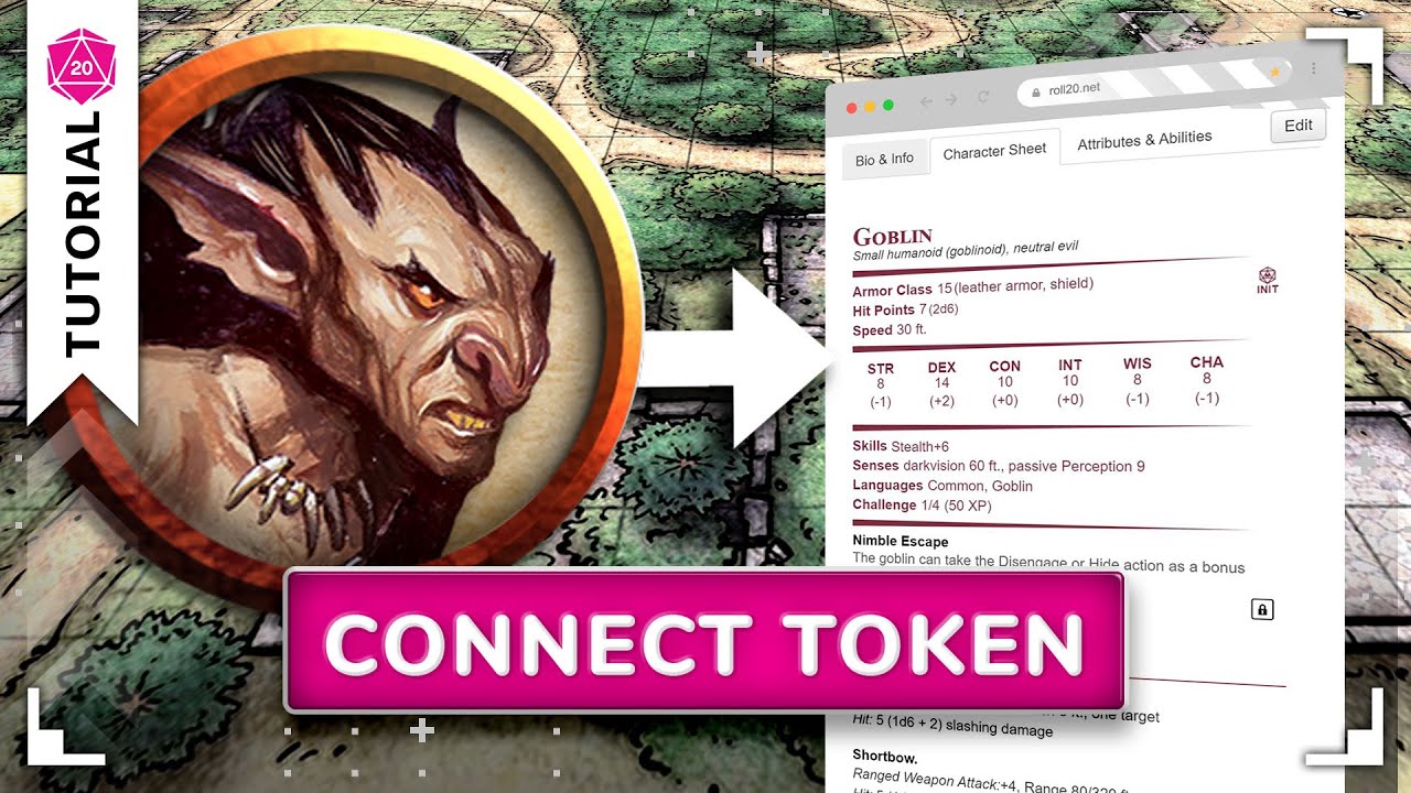 Connecting Tokens To Character Sheets Roll20 Tutorial Youtube
