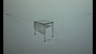 How To Draw in 2 Point Perspective: School Desk