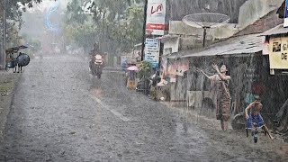 Strong winds, thunderstorms and super heavy rain in my village, sleeping like a baby