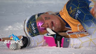 Cross-country carnage: Exhausted skiers, biathletes collapse at finish line | 2022 Winter Olympics