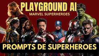 PROMPTS de SUPERHEROES usando PLAYGROUND AI (Marvel)