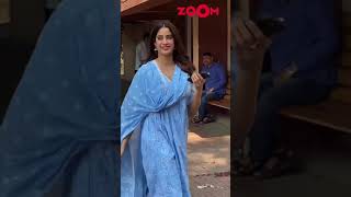 Janhvi Kapoor looks GORGEOUS in traditional baby blue dress after her pilates class #shorts