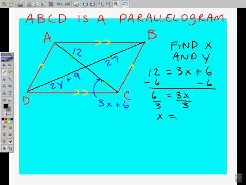 Solving for diagonal length in Parallelograms.avi Solving for diagonal length in Parallelograms.avi