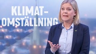 Inte bara cyklisten ska vara med på klimatomställningen – Magdalena Andersson i TV4 partiledardebatt