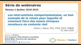 Webinaire Réseau-1, 22 mars 2019, Innovative real-world trials through the behavioural interventions