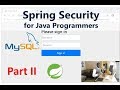 Spring Security for Java Programmers -  Part 2