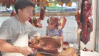 佐敦【超靚大燒腩骨】嗖嗖聲極脆皮 非常抵食 拜神必買！Hong Kong's super beautiful big roast pork ribs,extremely crispy skin #富記