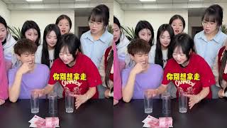 翻杯子挑战，哈哈哈难度爆表！😅🥤\