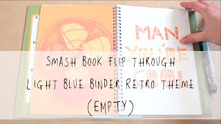 Smashbook Flip Through Light Blue Binder Retro Theme (EMPTY) | MyGreenCow