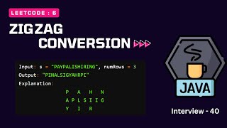 ZigZag Conversion | Leetcode : 6 | Java | Optimal Solution | Tamil