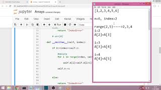 Dynamic Array Implementation in Python Part 6 | Deletion at a given index position