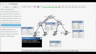 Switch Simulation - Animate switching paths: switching, flooding, discovery. (3)
