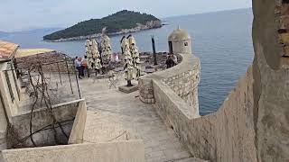 The Massive Rear Portion Of Dubrovnik Castle's Perimeter Wall Facing The Adriatic Sea #dubrovnik