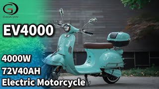 Gaeacycle EV4000 72v40ah Long Range EEC COC High Speed Two Wheels 4000W Retro Electric Scooter