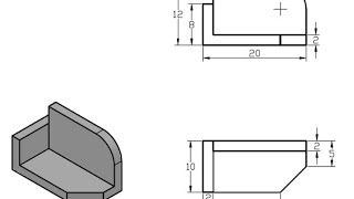 Autocad menggambar potong tembok. fillet champer