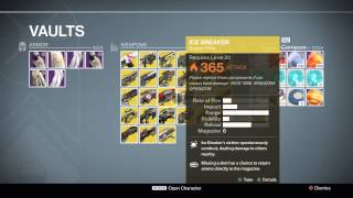 Destiny All Exotic Weapons AND Maxed 365 Damage