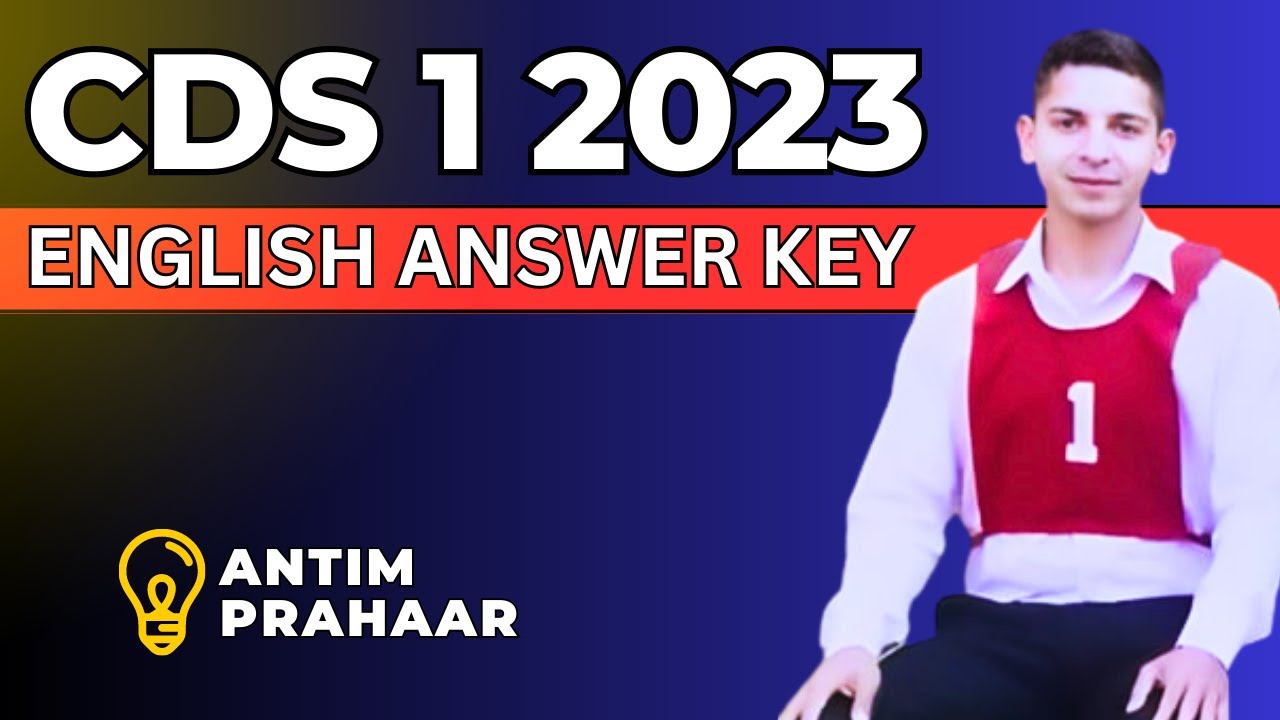 ENGLISH ANSWER KEY CDS 1 2023 - YouTube