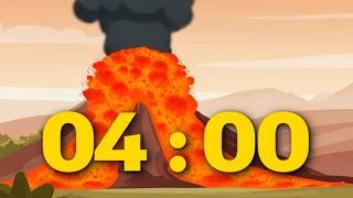 4 Minute Timer VOLCANO π | Animated Volcano Countdown with Music & Alarm