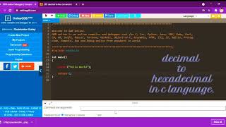 how can we convert the decimal value in hexadecimal in c - programming