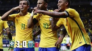 Brasil 3 x 0 Argentina - GOLS - Eliminatórias Copa 2018 10/11/16