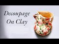 DIY Thrift Store Clay Pitcher Decoupage with Paper Napkins Tutorial #decoupage #diycrafts