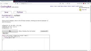 Functional-2 (noTeen) Java Tutorial || codingbat.com