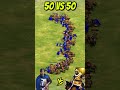 50 Elite Teutonic Knights vs 50 Elite Tarkans (AoE2) #Shorts