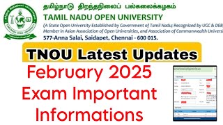 Tamilnadu Open University February 2024 Exam Updates 👍