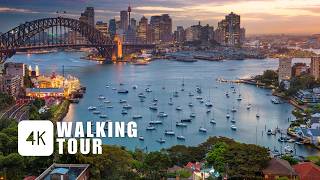 Sunset Ambient Walk - Sydney Australia: City & Harbour  | RELAX in 4K