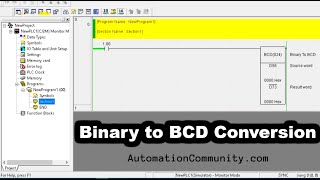 Binary to BCD Conversion in CX Programmer - BCD Instruction