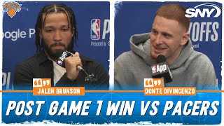 Jalen Brunson and Donte DiVincenzo on Knicks' Game 1 win over Pacers: 'We just find a way' | SNY