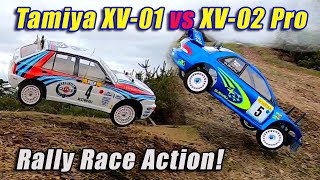 Tamiya XV01 vs XV02 Pro Rally Race Practice, Crashes & Action!