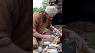 Making stone tools for hunting in the Mesolithic