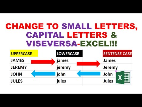 How To Convert To Uppercase, Lowercase And Sentence Case In Excel - YouTube