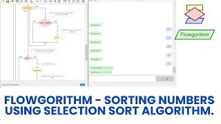 Flowgorithm - Sorting Numbers using Selection Sort algorithm.