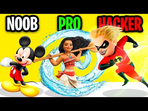 ¡NOOB vs PRO vs HACKER en el JUEGO DE APLICACIÓN DISNEY HEROES BATTLE MODE! (¿¡TODOS LOS PERSONAJES DESBLOQUEADOS!?)