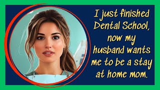 I just finished Dental School, now my husband wants me to be a stay at home mom.