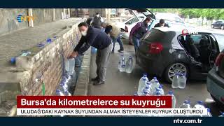 Bursa'da kilometrelerce su kuyruğu