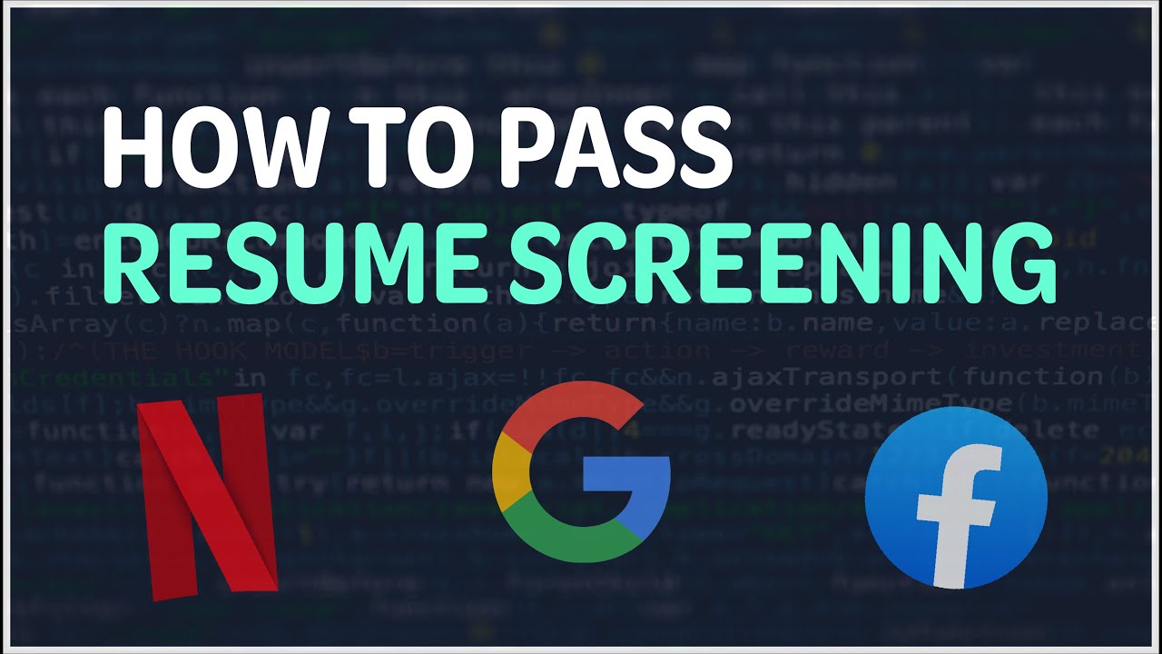How To Pass Resume Screening For Software Engineering Youtube