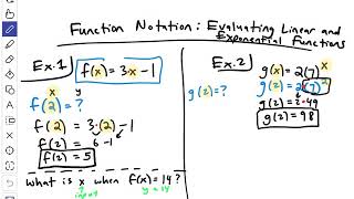 Function Notation: Evaluating Linear and Exponential Functions