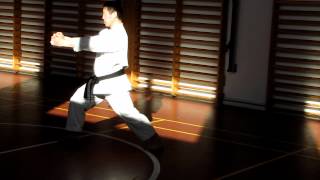 Kagawa-sensei demonstrating beginning of kata gojushiho-dai